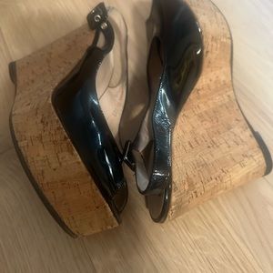 Stuart Weitzman Black Patent leather sandals SZ 8